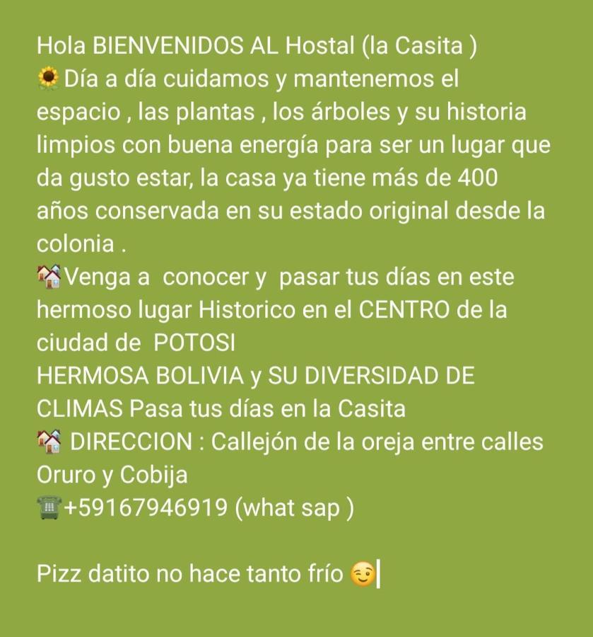 Hotel Casa de Huéspedes María Victoria Potosí Esterno foto
